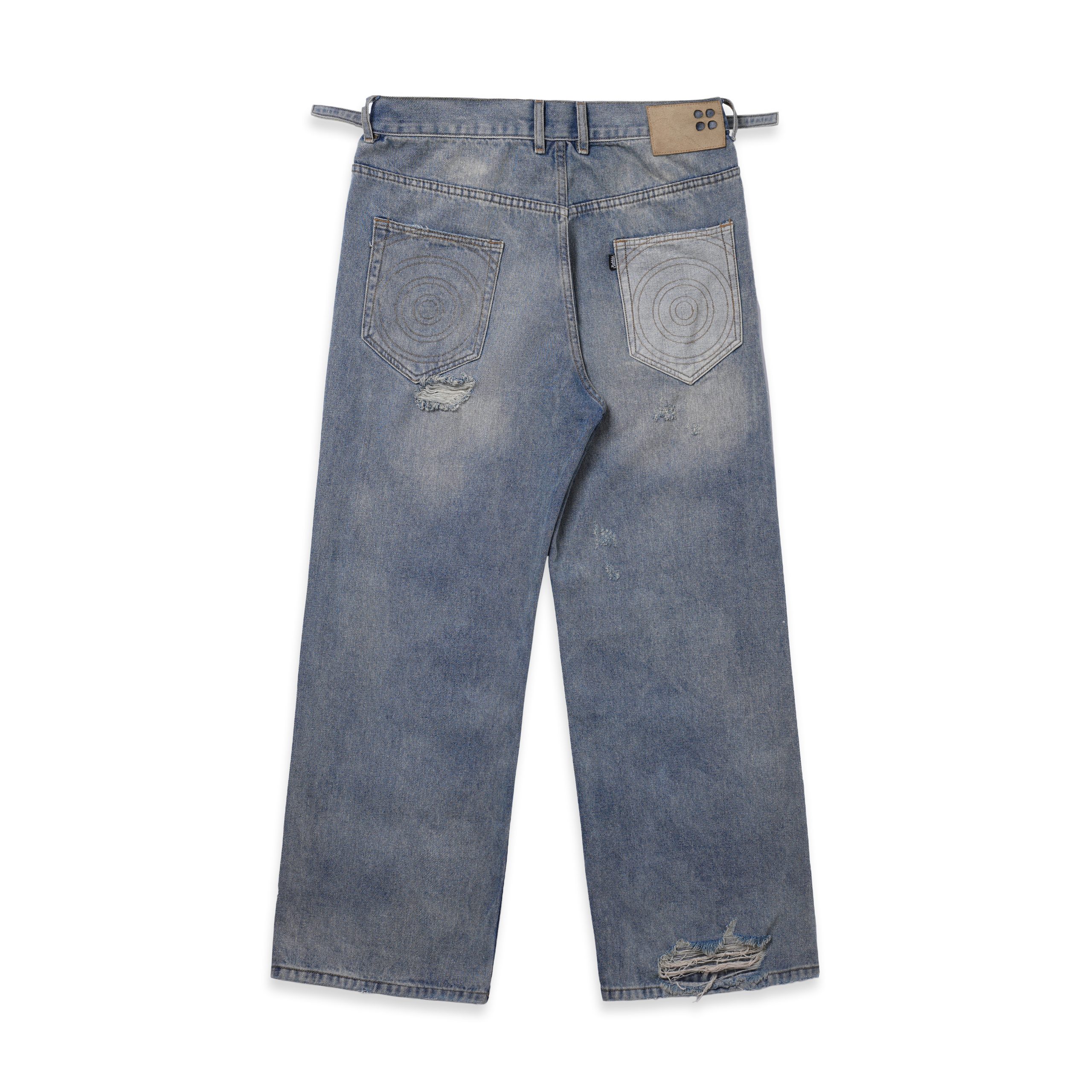 4-HOLE PUNCHER Blue Denim Jeans - RAKKIU