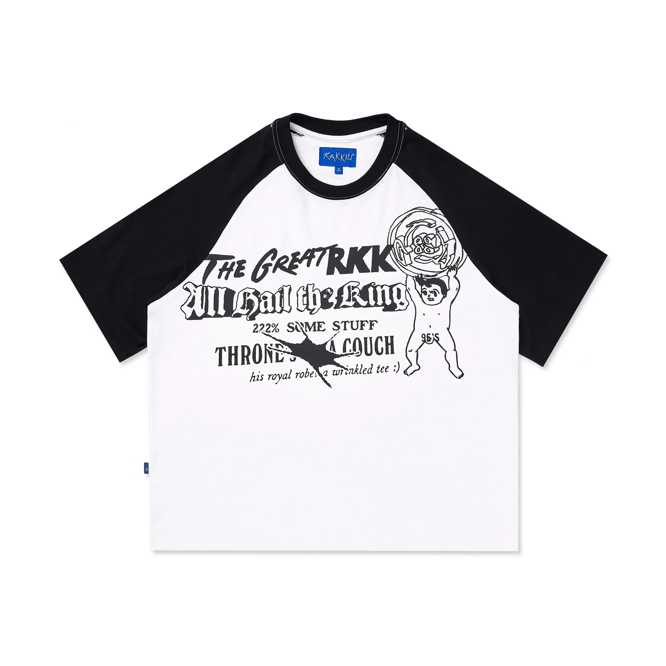95S White & Black Raglan Tee