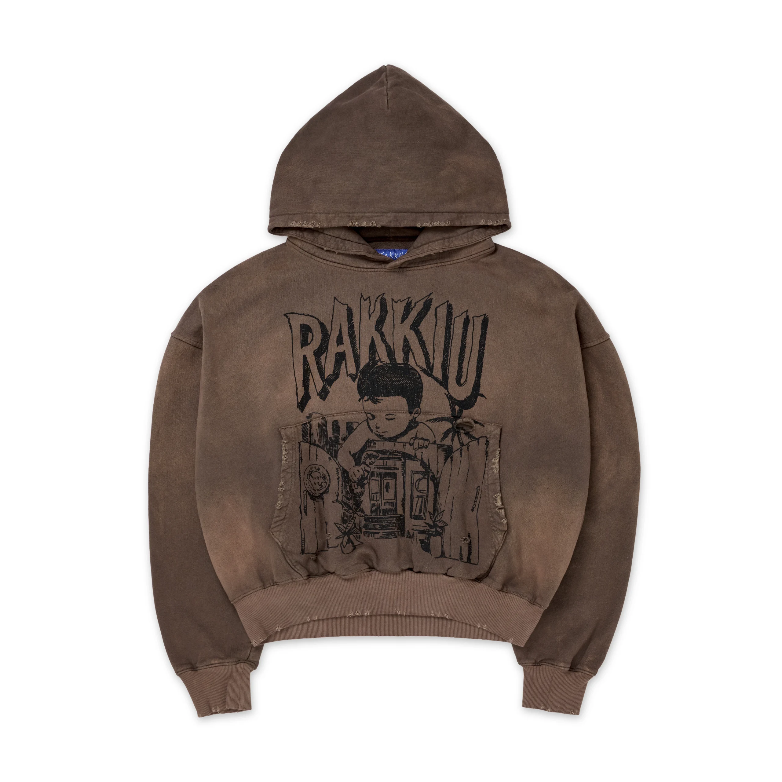 RK CONCERT Washed Brown Hoodie