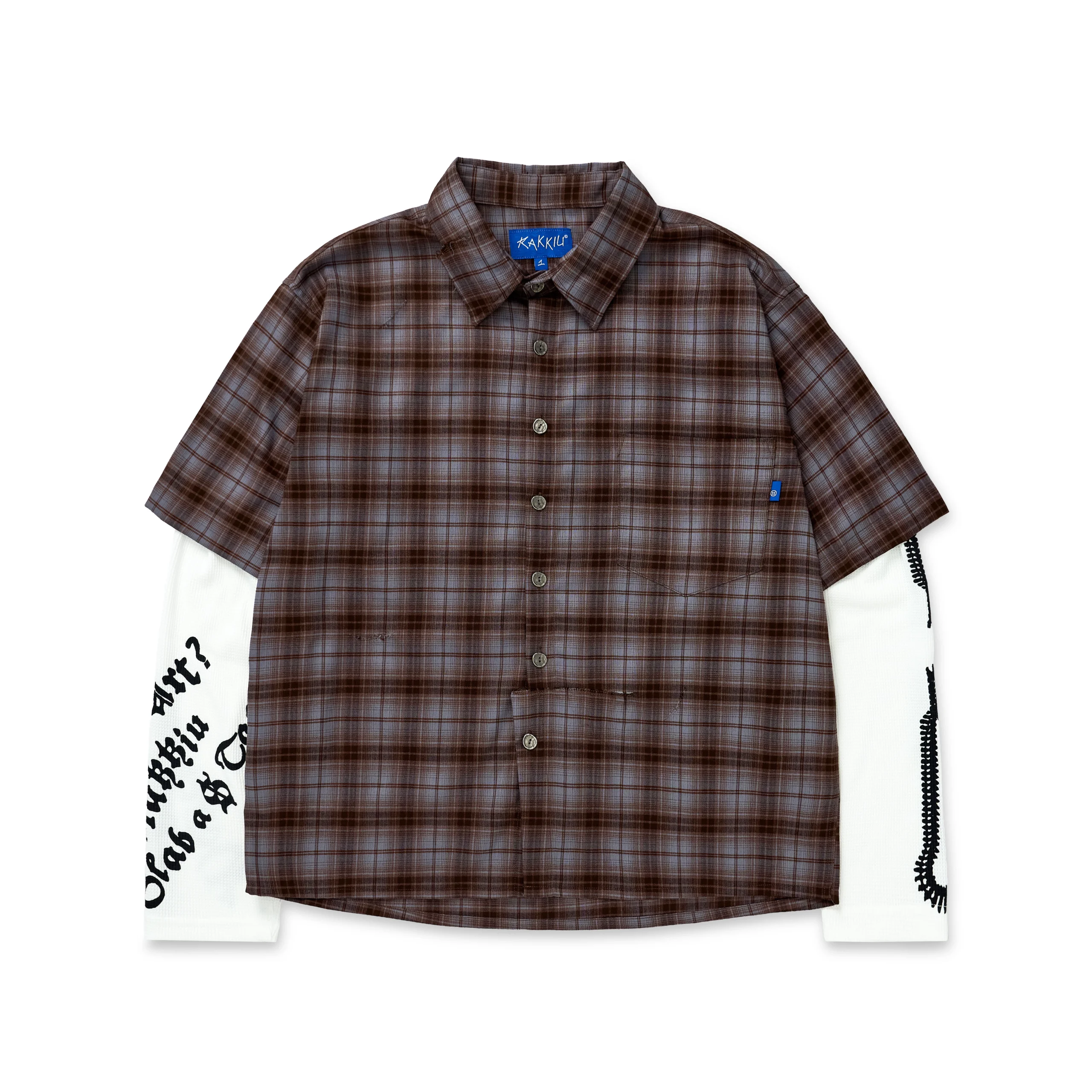 OR Double Sleeve Brown Shirt