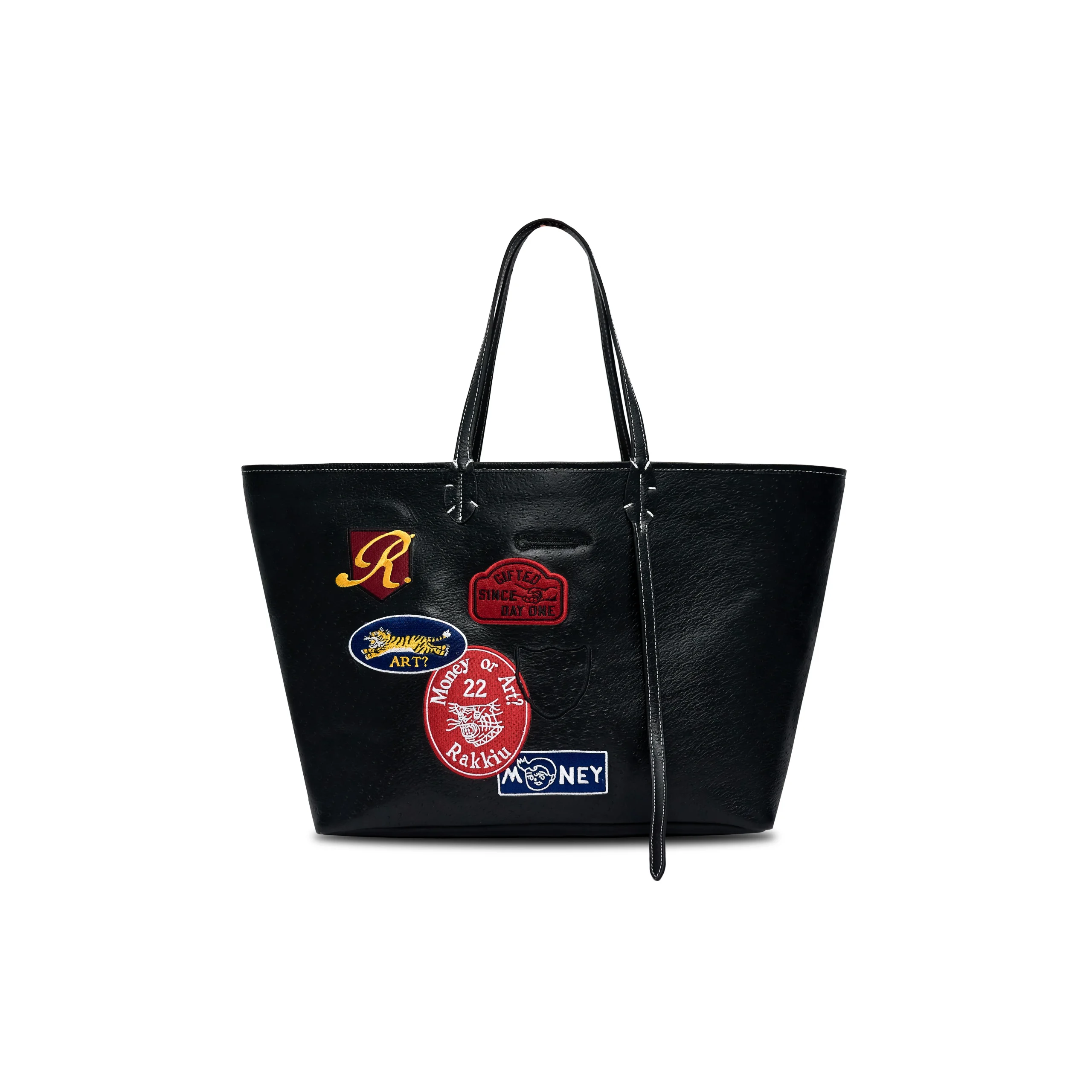 LOOT Black Leather Tote Bag