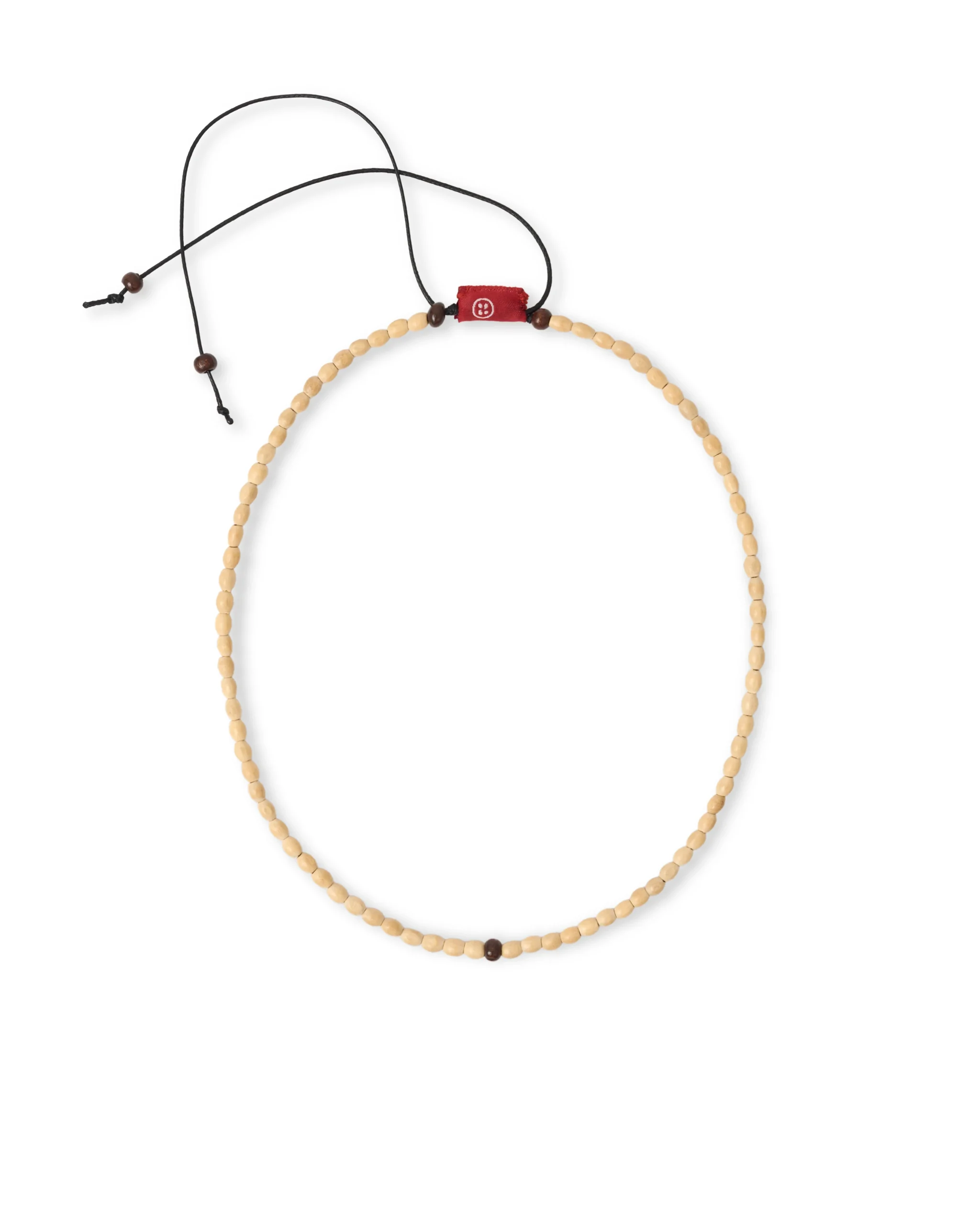 FW25 Runway BEIGE WOODEN BEADED NECKLACE